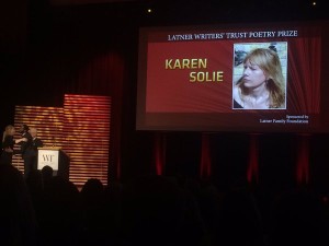 Karen Solie at the Writers Trust Ceremony
