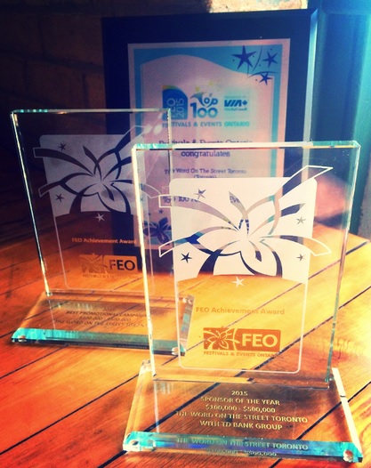 Awards sitting on a table